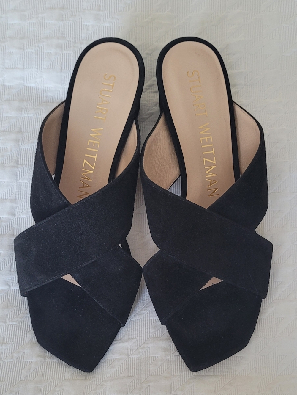 Stuart Weitzman Suede Slides